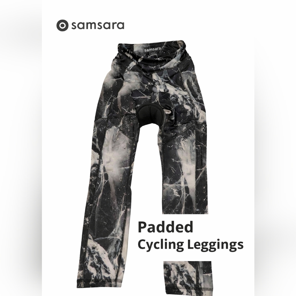 NWT Samsara Padded Cycling Leggings Marble High Waist Biker Activewear XXS